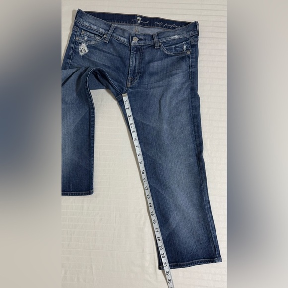 7 For All Mankind Josefina Crop Skinny Boyfriend Jeans Distressed Size 27 - Picture 11 of 14